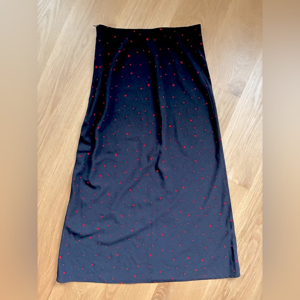 Blue & Red Polka Dot Slip Skirt